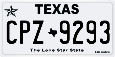 TX license plate CPZ9293