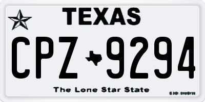 TX license plate CPZ9294