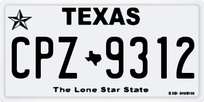 TX license plate CPZ9312