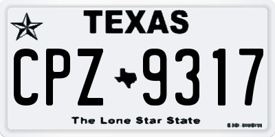 TX license plate CPZ9317