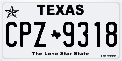 TX license plate CPZ9318