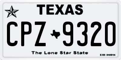 TX license plate CPZ9320