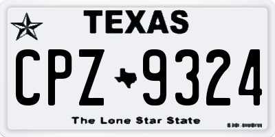 TX license plate CPZ9324