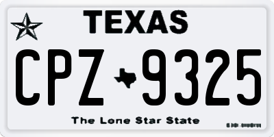 TX license plate CPZ9325