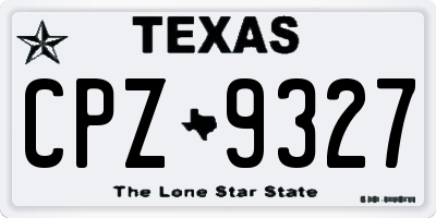 TX license plate CPZ9327