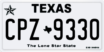 TX license plate CPZ9330