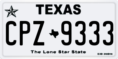 TX license plate CPZ9333