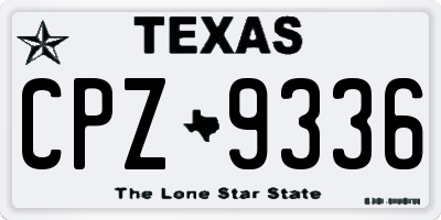 TX license plate CPZ9336
