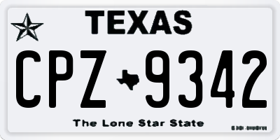 TX license plate CPZ9342