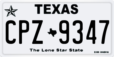 TX license plate CPZ9347