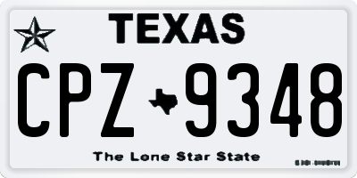 TX license plate CPZ9348