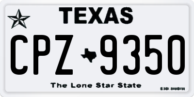 TX license plate CPZ9350