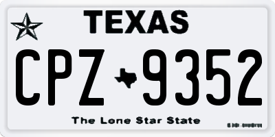 TX license plate CPZ9352