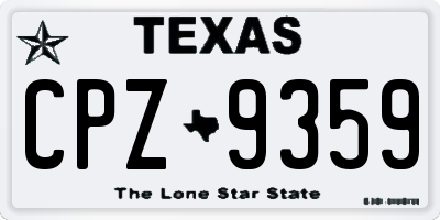 TX license plate CPZ9359