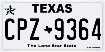 TX license plate CPZ9364