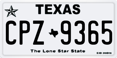 TX license plate CPZ9365