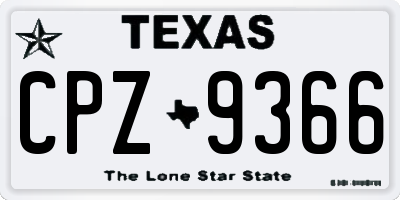 TX license plate CPZ9366