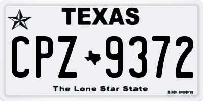 TX license plate CPZ9372