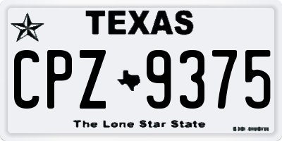 TX license plate CPZ9375