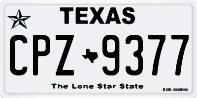 TX license plate CPZ9377
