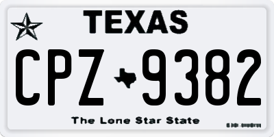 TX license plate CPZ9382