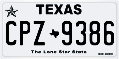 TX license plate CPZ9386