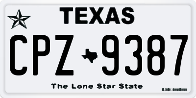 TX license plate CPZ9387