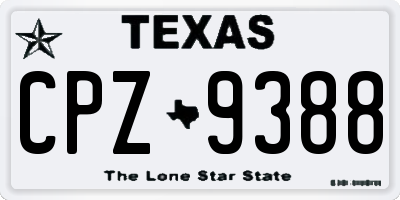 TX license plate CPZ9388