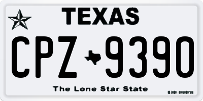 TX license plate CPZ9390