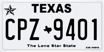 TX license plate CPZ9401