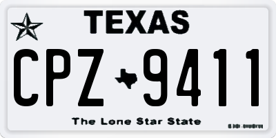 TX license plate CPZ9411