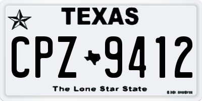 TX license plate CPZ9412