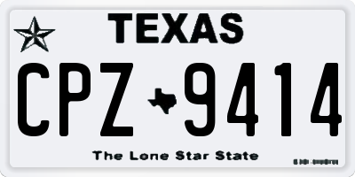 TX license plate CPZ9414