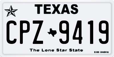 TX license plate CPZ9419