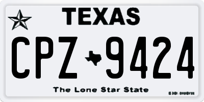 TX license plate CPZ9424