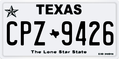 TX license plate CPZ9426