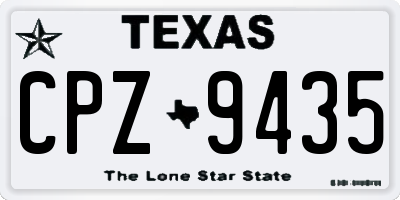 TX license plate CPZ9435