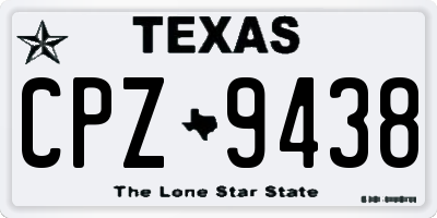 TX license plate CPZ9438