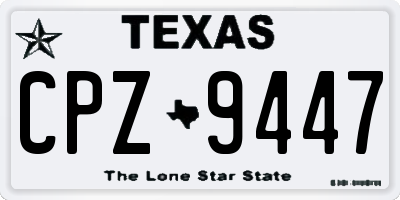 TX license plate CPZ9447
