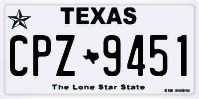 TX license plate CPZ9451