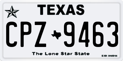 TX license plate CPZ9463