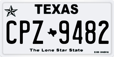 TX license plate CPZ9482
