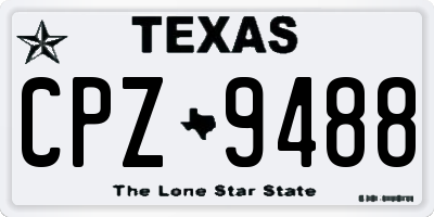 TX license plate CPZ9488