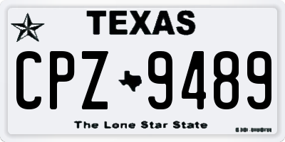TX license plate CPZ9489