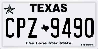 TX license plate CPZ9490