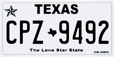 TX license plate CPZ9492