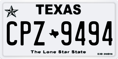 TX license plate CPZ9494