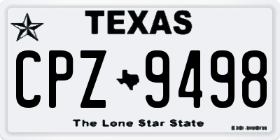 TX license plate CPZ9498