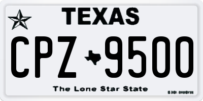 TX license plate CPZ9500