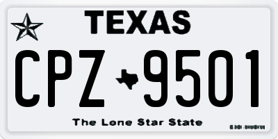 TX license plate CPZ9501